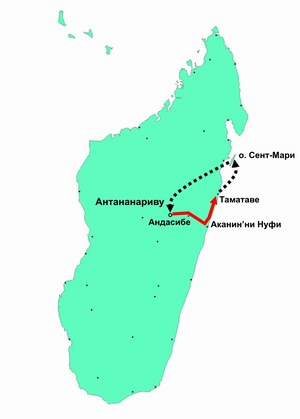 Схема передвижений по Мадагаскару